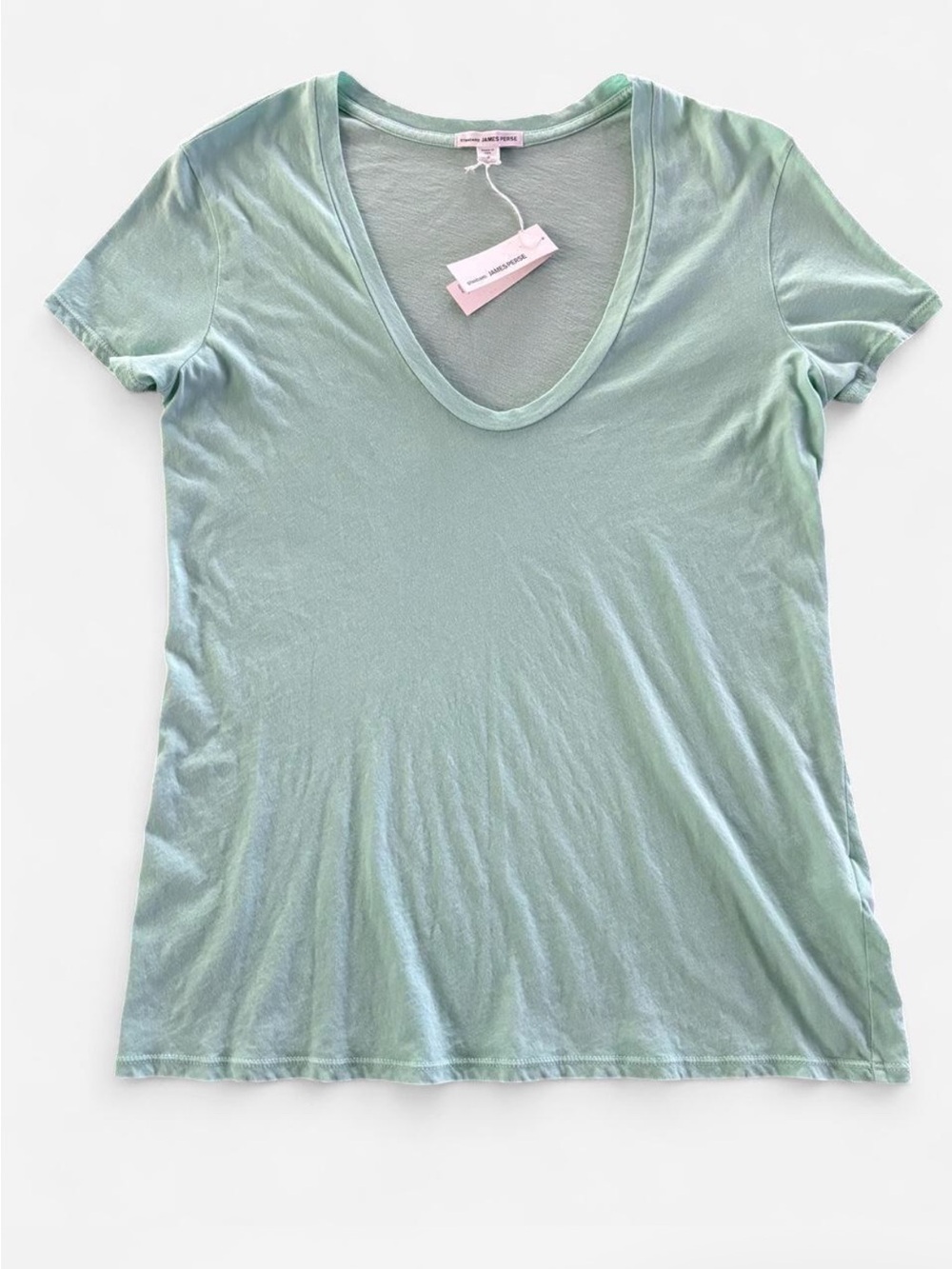 NWT James Perse Standard James Mint Green V-Neck / Scoop Neck Tee Size 3/L